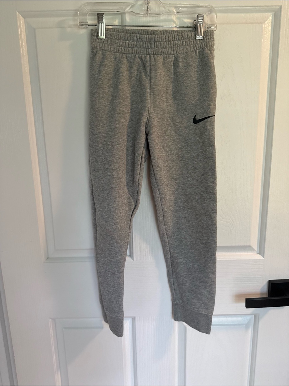 Nike Kids Gray Sweatpants with Black Swoosh